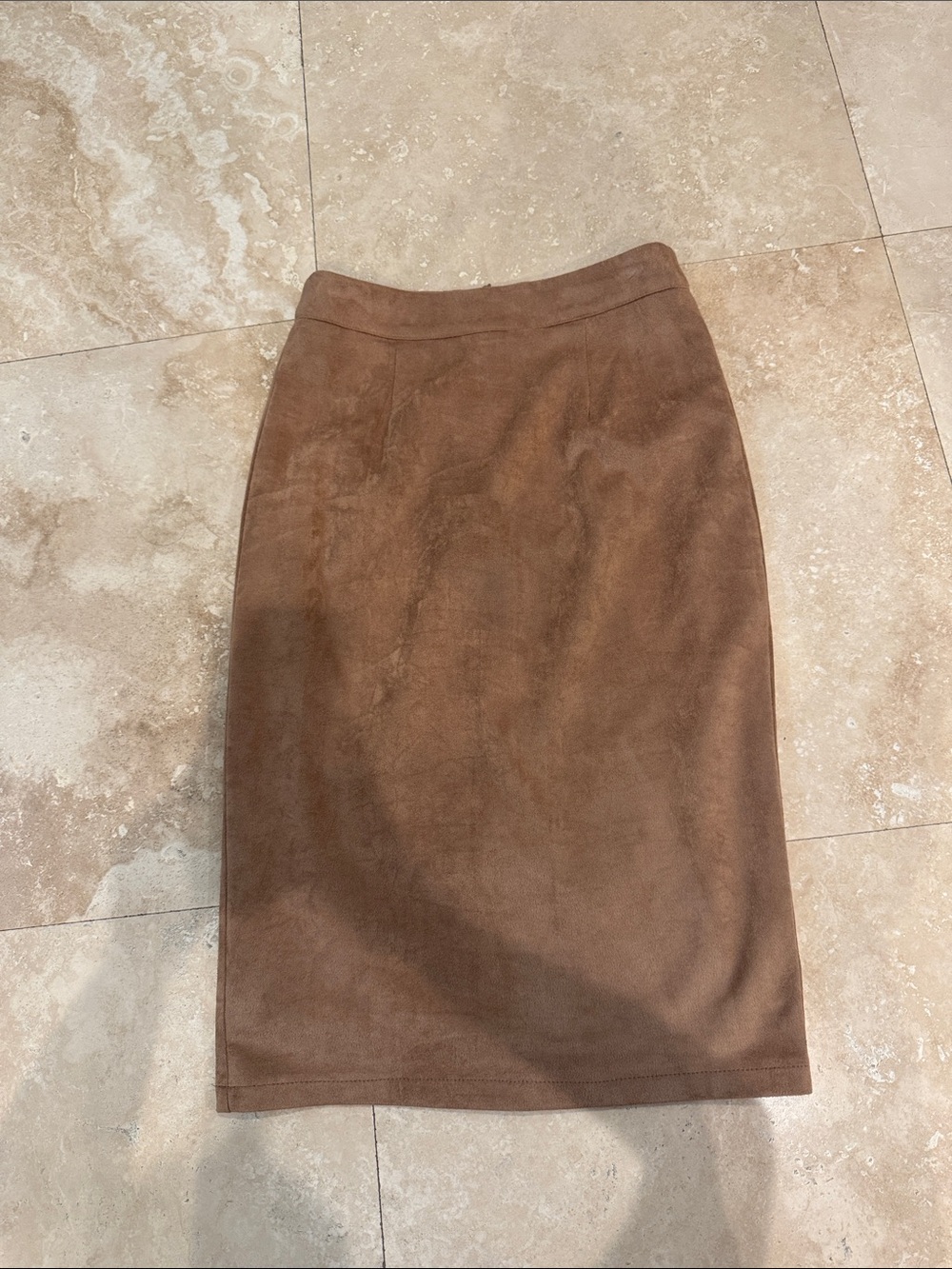 Lulu's Brown Suede Pencil Skirt